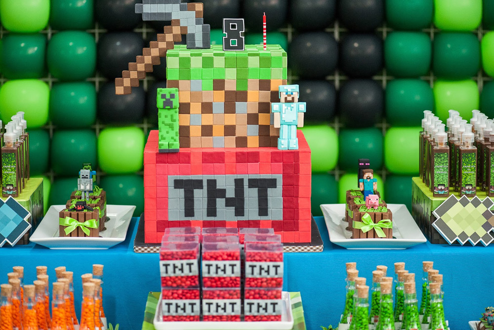 Торт на вечеринку Minecraft