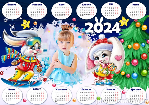 Календарь-плакат №3 на год Кролика