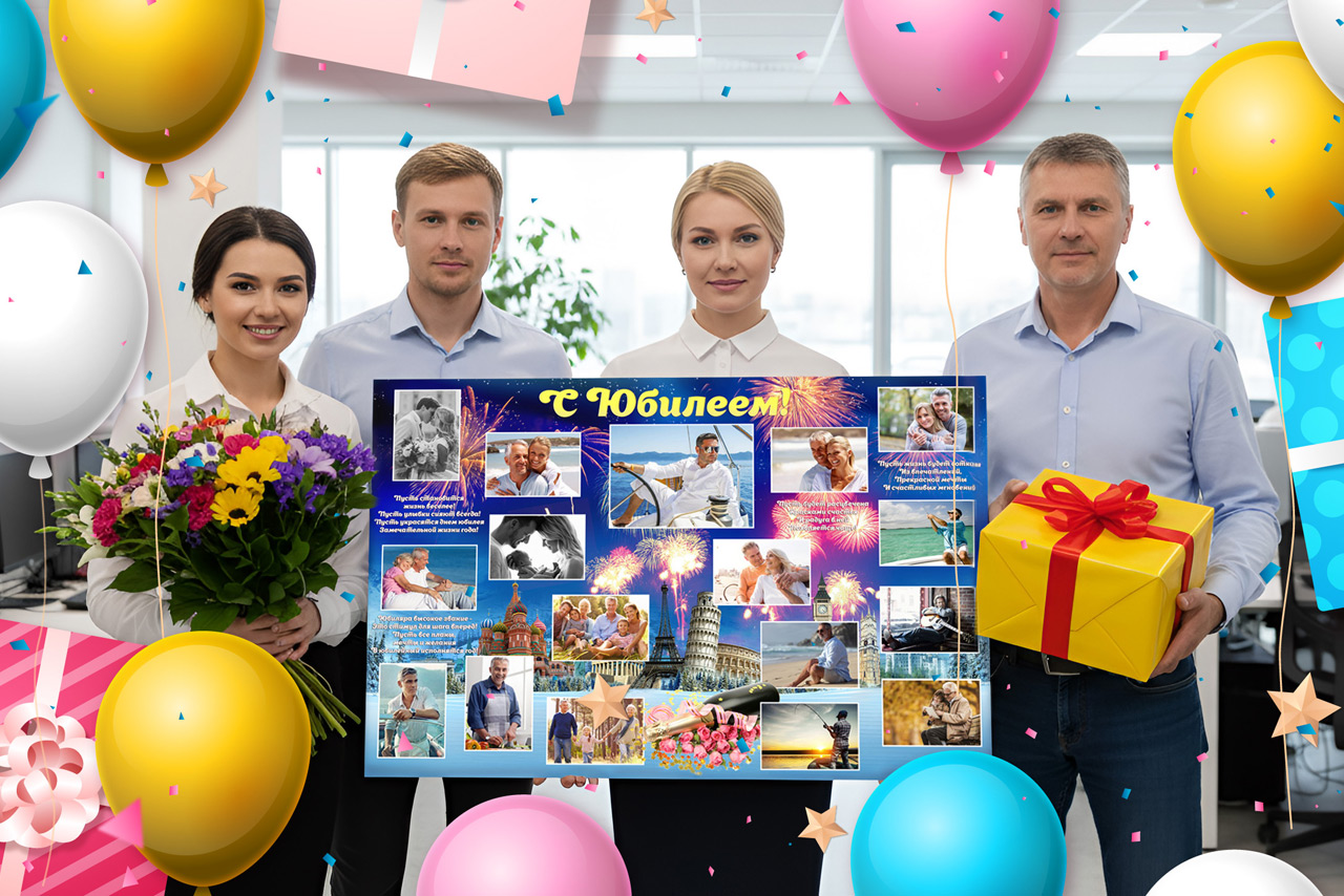 Плакат на день рождения и юбилей руководителю